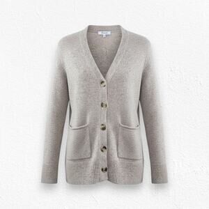 Madewell Oatmeal Tan 100% Merino Wool Cardigan Sweater Button Front Size XXS